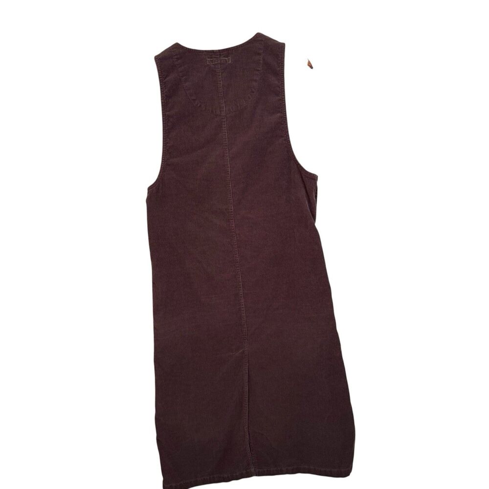 Vintage 90s Brown Corduroy Maxi Jumper Dress Medium Long Pockets 100% Cotton - Picture 2 of 9